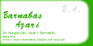 barnabas azari business card